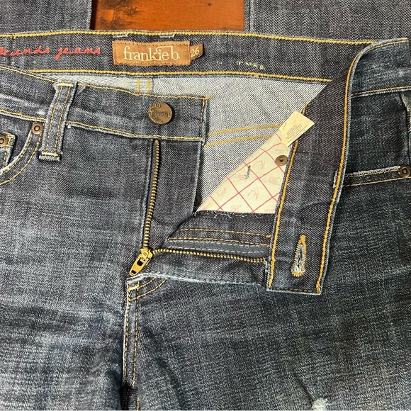 FRANKIE B. Denim My Boyfriends Jeans Low Rise Straight Leg Vintage Y2K Size 26 - Picture 7 of 11